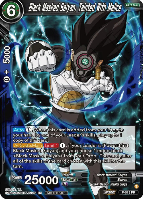 Black Masked Saiyan, Tainted With Malice (Zenkai Series Tournament Pack Vol.4) (P-513) [Tournament Promotion Cards] - for just $0.15! 
