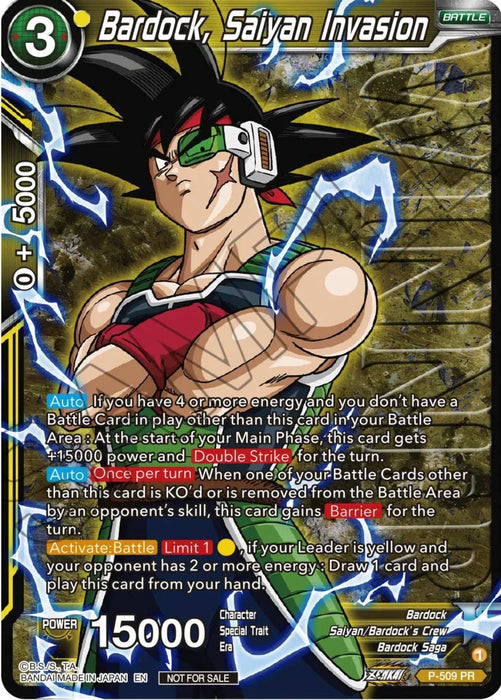Bardock, Saiyan Invasion (Zenkai Series Tournament Pack Vol.4 Winner) (P-509) [Tournament Promotion Cards] - for just $0.85! 