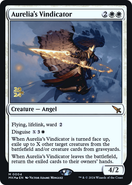 Aurelia's Vindicator (PRE-004) - Murders at Karlov Manor Promos Foil - for just $0.48! 