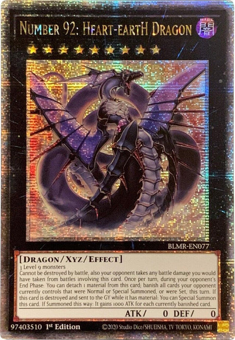 Number 92: Heart-eartH Dragon [BLMR-EN077] Quarter Century Secret Rare - for just $5.95! 