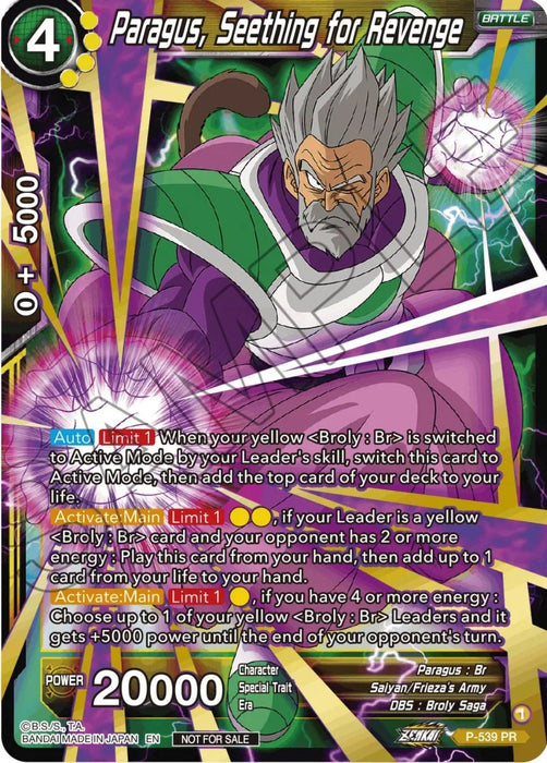 Paragus, Seething for Revenge (Championship Selection Pack 2023 Vol.2) (Gold-Stamped Silver Foil) (P-539) [Tournament Promotion Cards] - for just $0.15! 