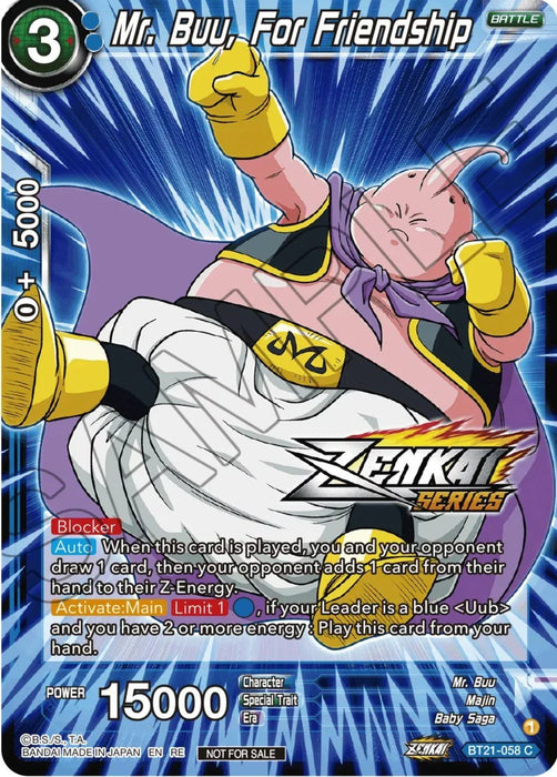 Mr. Buu, For Friendship (Event Pack 12) (BT21-058) [Tournament Promotion Cards] - for just $0.30! 