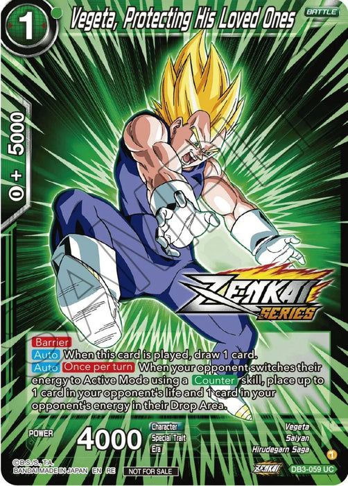 Vegeta, Protecting His Loved Ones (Event Pack 12) (DB3-059) [Tournament Promotion Cards] - for just $1.85! 