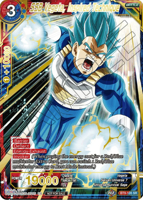 SSB Vegeta, Inspired Technique (Alt. Art Card Set 2023 Vol. 2) (BT9-105) [Tournament Promotion Cards] - for just $12.90! 