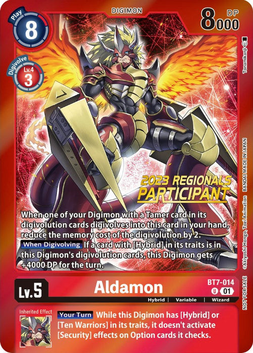 Aldamon [BT7-014] (2023 Regionals Participant) [Next Adventure Promos] - Just $2.55! Shop now at Retro Gaming of Denver