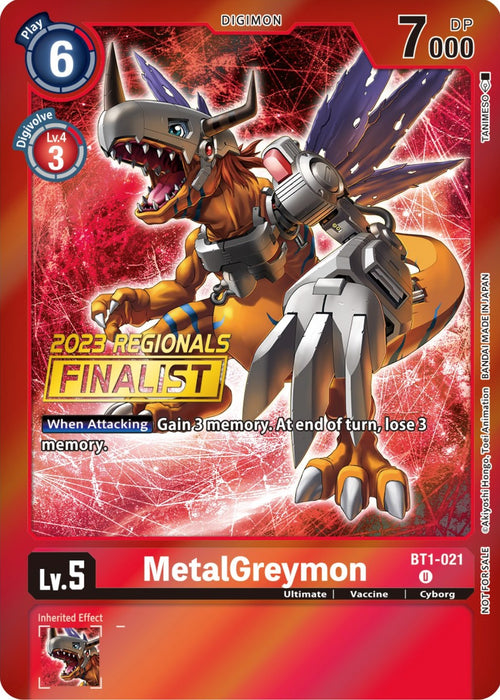 MetalGreymon [BT1-021] (2023 Regionals Finalist) [Release Special Booster Promos] - Just $1.25! Shop now at Retro Gaming of Denver