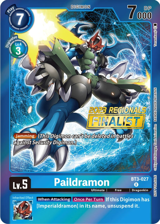 Paildramon [BT3-027] (2023 Regionals Finalist) [Release Special Booster Promos] - Just $0.50! Shop now at Retro Gaming of Denver