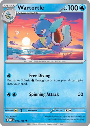 Wartortle 008/165 - SV Scarlet & Violet 151 - for just $0.14! 