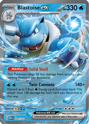 Blastoise ex 009/165 - SV Scarlet & Violet 151 Holofoil - for just $0.93! 