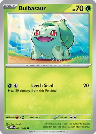 Bulbasaur 001/165 - SV Scarlet & Violet 151 - for just $0.08! 