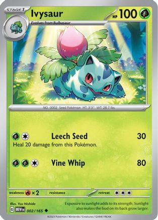Ivysaur 002/165 - SV Scarlet & Violet 151 - for just $0.08! 