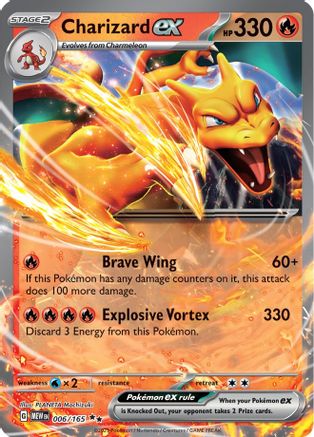 Charizard ex 006/165 - SV Scarlet & Violet 151 Holofoil - for just $2.28! 