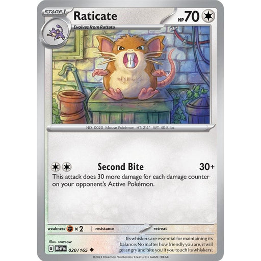 Raticate (020/165) [Scarlet & Violet: 151] - Just $0.05! Shop now at Retro Gaming of Denver