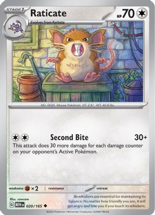 Raticate 020/165 - SV Scarlet & Violet 151 - for just $0.05! 