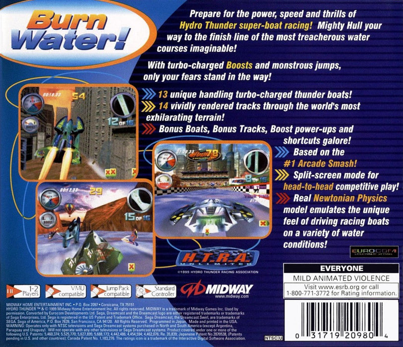 Hydro Thunder – Sega Dreamcast (DC) - for just $30.99! 