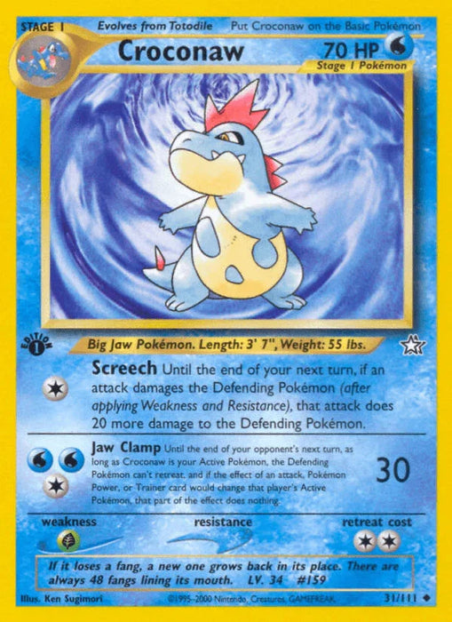 Croconaw (31/111) [Neo Genesis 1st Edition] - for just $1.30! 
