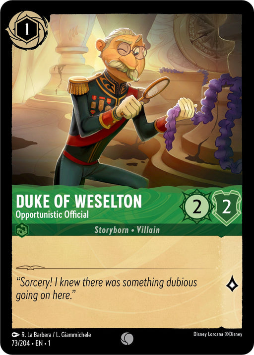Duke of Weselton - Opportunistic Official (73/204) - The First Chapter - for just $0.02! 