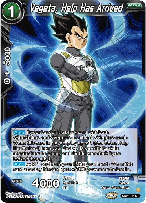 Vegeta, Help Has Arrived (SD23-06) [Critical Blow] - for just $0.15! 