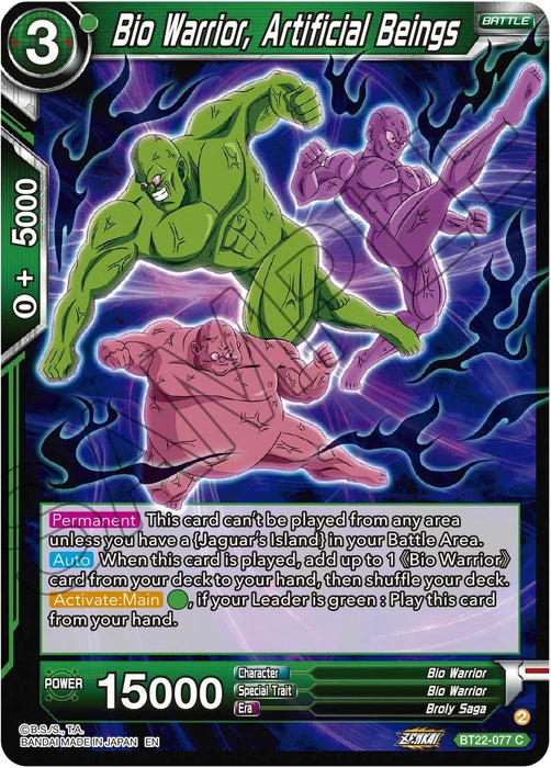 Bio Warrior, Artificial Beings (BT22-077) [Critical Blow] - for just $0.10! 