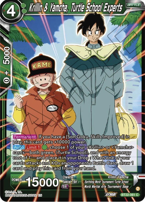 Krillin & Yamcha, Turtle School Experts (BT22-061) [Critical Blow] - for just $0.10! 