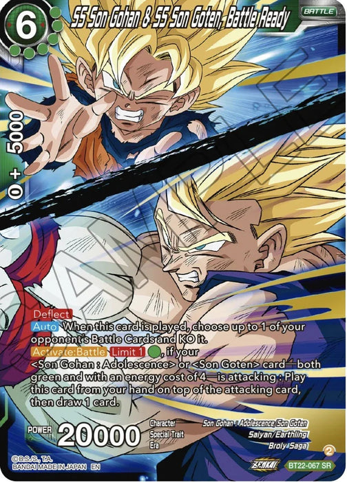 SS Son Gohan & SS Son Goten, Battle Ready (BT22-067) [Critical Blow] - for just $0.20! 