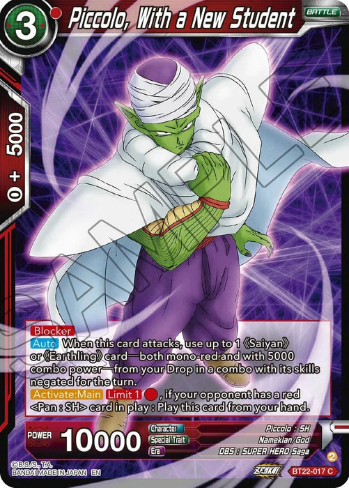 Piccolo, With a New Student (BT22-017) [Critical Blow] - for just $0.10! 