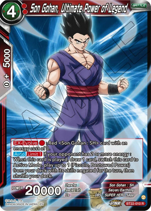 Son Gohan, Ultimate Power of Legend (BT22-010) [Critical Blow] - for just $0.10! 
