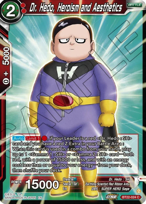 Dr. Hedo, Heroism and Aesthetics (BT22-024) [Critical Blow] - for just $0.10! 
