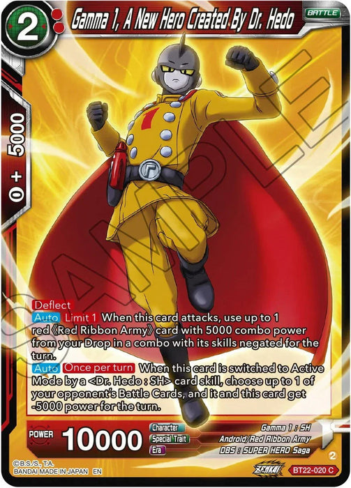 Gamma 1, A New Hero Created By Dr. Hedo (BT22-020) [Critical Blow] - for just $0.10! 