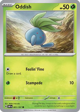 Oddish 001/197 - SV03 Obsidian Flames - for just $0.05! 