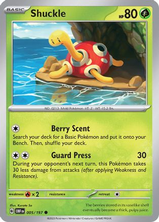 Shuckle 005/197 - SV03 Obsidian Flames - for just $0.05! 