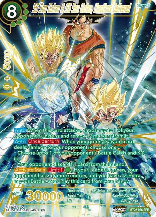 SS Son Gohan & SS Son Goten, Emotions Delivered (SPR) (BT22-066) [Critical Blow] - for just $8.55! 