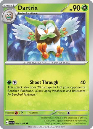 Dartrix 014/197 - SV03 Obsidian Flames - for just $0.06! 