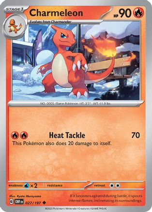 Charmeleon 027/197 - SV03 Obsidian Flames - for just $0.10! 