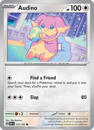 Audino 173/197 - SV03 Obsidian Flames - for just $0.05! 