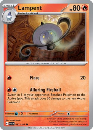 Lampent 037/197 - SV03 Obsidian Flames - for just $0.06! 