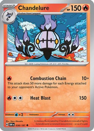 Chandelure 038/197 - SV03 Obsidian Flames - for just $0.05! 