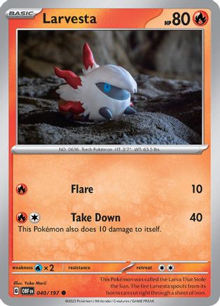 Larvesta 040/197 - SV03 Obsidian Flames - for just $0.05! 