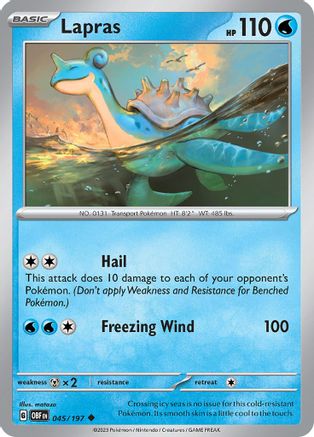 Lapras 045/197 - SV03 Obsidian Flames - for just $0.08! 