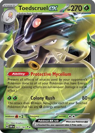 Toedscruel ex 022/197 - SV03 Obsidian Flames Holofoil - for just $0.42! 