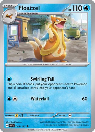 Floatzel 049/197 - SV03 Obsidian Flames - for just $0.03! 