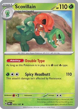 Scovillain 025/197 - SV03 Obsidian Flames Holofoil - for just $0.08! 