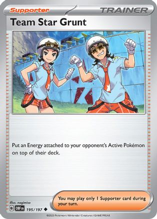 Team Star Grunt 195/197 - SV03 Obsidian Flames - for just $0.08! 