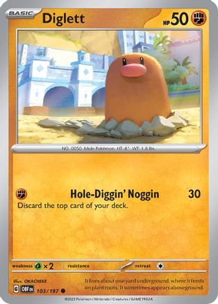 Diglett 103/197 - SV03 Obsidian Flames - for just $0.05! 