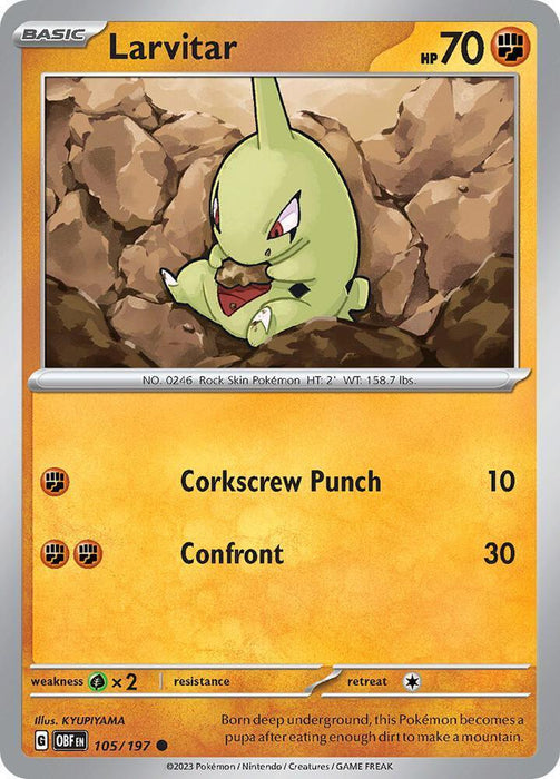 Larvitar (105/197) [Scarlet & Violet: Obsidian Flames] - for just $0.10! 