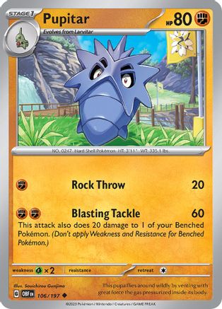 Pupitar 106/197 - SV03 Obsidian Flames - for just $0.08! 