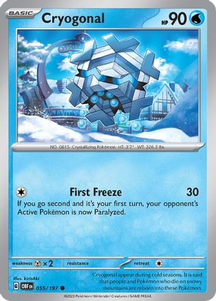 Cryogonal 055/197 - SV03 Obsidian Flames - for just $0.05! 