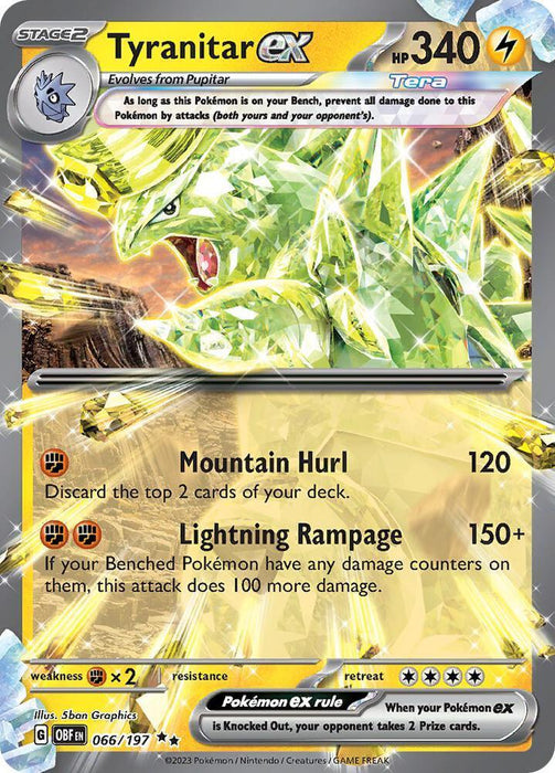 Tyranitar ex (066/197) [Scarlet & Violet: Obsidian Flames] - for just $0.60! 