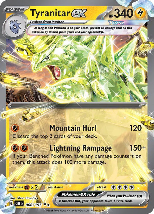Tyranitar ex (066/197) [Scarlet & Violet: Obsidian Flames] - for just $0.70! 