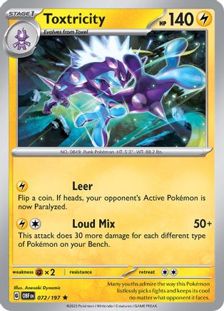 Toxtricity 072/197 - SV03 Obsidian Flames Holofoil - for just $0.06! 